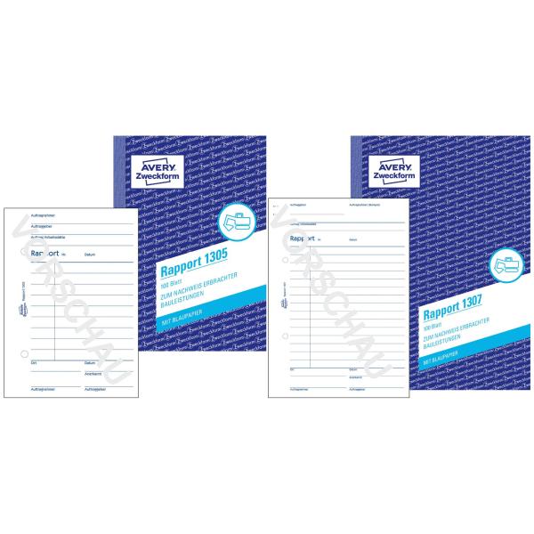 Formularbuch 'Rapport', A6, 100 Blatt AVERY Zweckform 1305 (4004182013052)