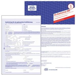 Vordruck 'Kaufvertrag für KFZ', 4-fach, A4 AVERY Zweckform 2880 (4004182028803)