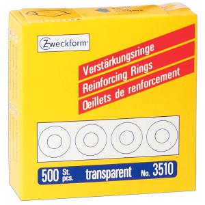Verstärkungsringe  13 mm 500 Stück 500 Etiketten transparent AVERY ZWECKFORM 3510 (4004182035108)