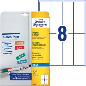 5 Avery Zweckform J8867-5 Magnetschilder Weiß 21,0 X 29,7 Cm (4004182234396)