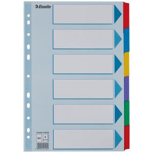 Esselte Ordnerregister Vollformat Blanko Farbig 6-teilig, 1 Satz 100168 (5902812221442)