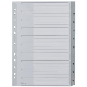 Kunststoff-Register, Zahlen, A4 Überbreite, 1-10, grau LEITZ 1280-00-00 (4002432301812)