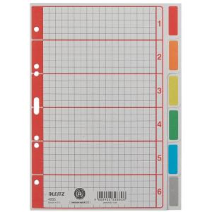 Karton-Register extrastark, blanko, A5, 6-teilig, grau LEITZ 4355-00-85 (4002432328826)