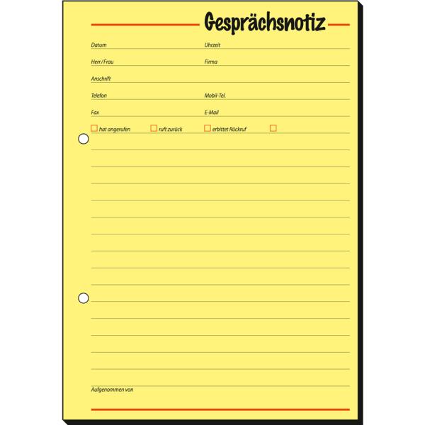 Gesprächsnotizblock 'Gesprächsnotiz', A5, 50 Blatt sigel GE513 (4004360911002)