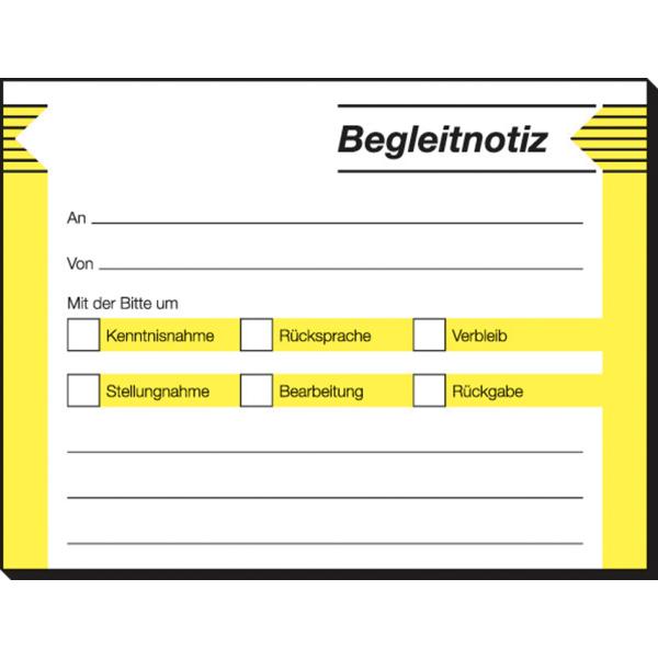 Haftformular 'Begleitnotiz', 100 x 75 mm, 50 Blatt sigel HF142 (4004360927485)
