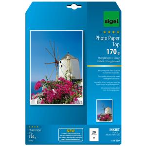 InkJet-Top-Foto-Papier, DIN A4, hochglänzend, 125 g/ qm sigel IP664 (4004360996863)
