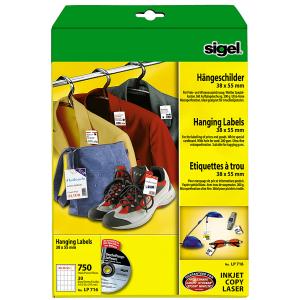Hängeschilder, 27 x 40 mm (A4), weiß, 200 g/ qm, MP sigel LP715 (4004360997303)