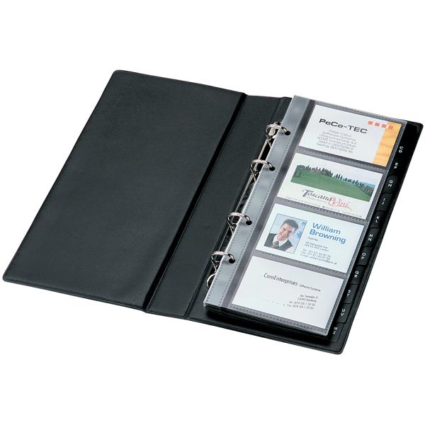 Visitenkarten-Ringbuch, schwarz, matt, zweireihig sigel VZ301 (4004360980077)