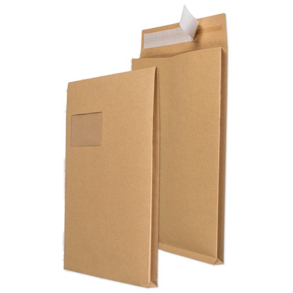 Faltentaschen C4, Fenster 20 mm-Falte Klotzboden haftklebend 120 g qm weiß 100 Stück MAILMEDIA 30007635 (4018529007840)