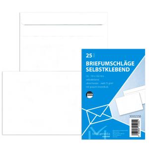 Briefumschläge C6 (162x114 mm) ohne Fenster selbstklebend 72 g qm 25 Stück MAILMEDIA 30002358 (4003928212254)