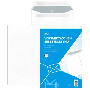 Versandtasche C5, selbstklebend ohne Fenster weiß mit ID 90 g qm 50 Stück MAILMEDIA 30022378 (4003928358501)