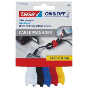 On & Off Klett-Kabelbinder Cable Manager small, farbig tesa 55236-00000-01 (4042448859105)