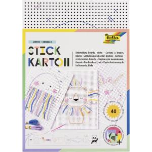 Stickkarton 'Animals', 175 x 245 mm, weiß bedruckt folia 2324 (4001868127911)