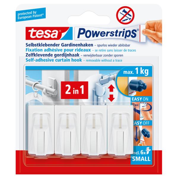 Powerstrips Vario-Gardinenhaken, weiß tesa 58034-00007-20 (4042448105721)
