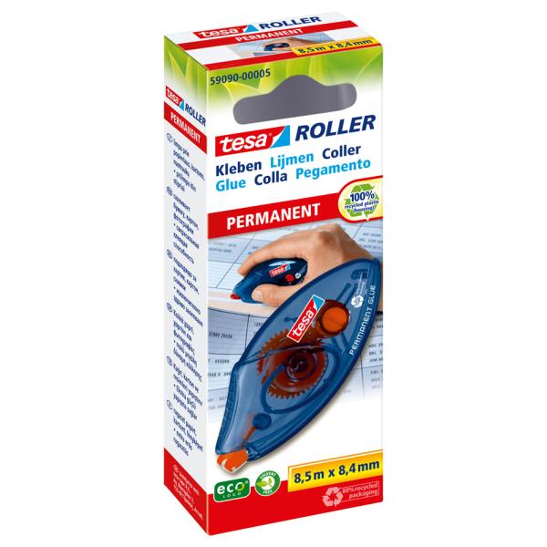 ecoLogo Einweg-Kleberoller PERMANENT GLUE, 8, 4mm x 8, 5m tesa 59090-00005-03 (4042448110343)