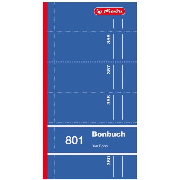 Formularbuch 'Bonbuch 801', 90 x 198 mm, sortiert herlitz 300010522 (4008110891613)