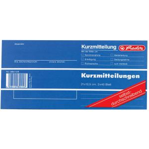 Formularbuch 'Kurzmitteilung', 1/ 3 A4 quer herlitz 300010526 (4008110892153)