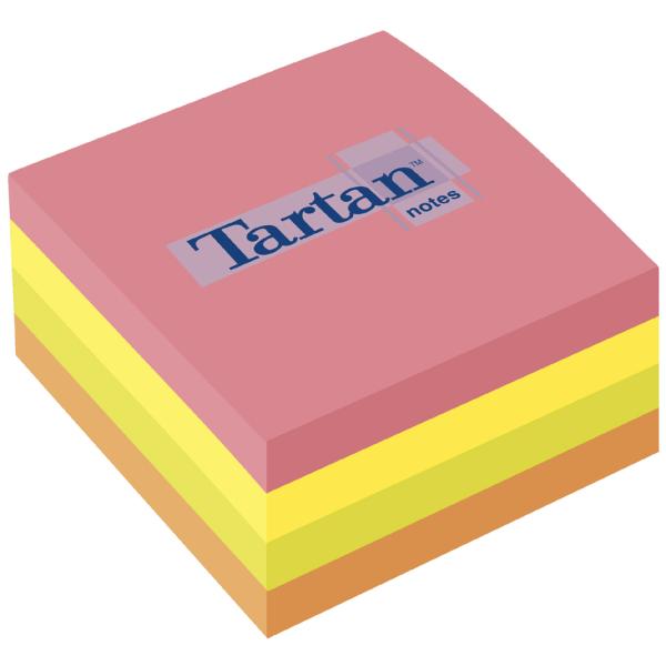 Haftnotiz Würfel, 76 x 76 mm, farbig sortiert Tartan 28066 (3134375457958)