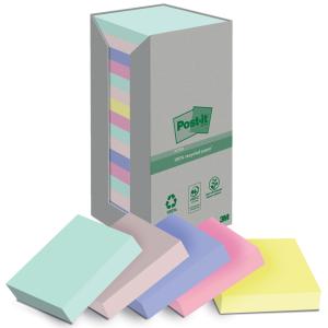 Haftnotizen Recycling Notes, 127 x 76 mm, farbig Post-it 655-1RPT (4054596929722)
