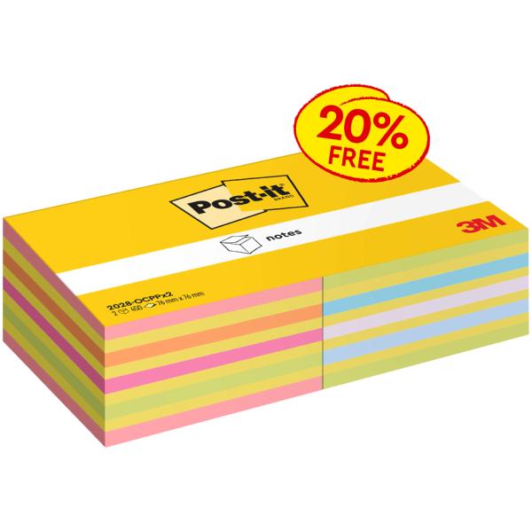 Haftnotiz-Würfel, 76 x 76 mm, Vorteilspack, sortiert Post-it 2028-OCPPX2 (4064035146139)