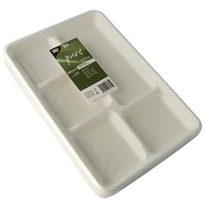 Zuckerrohr-Menü-Tray 'pure', 5-geteilt, weiß PAPSTAR 89881 (4002911898819)