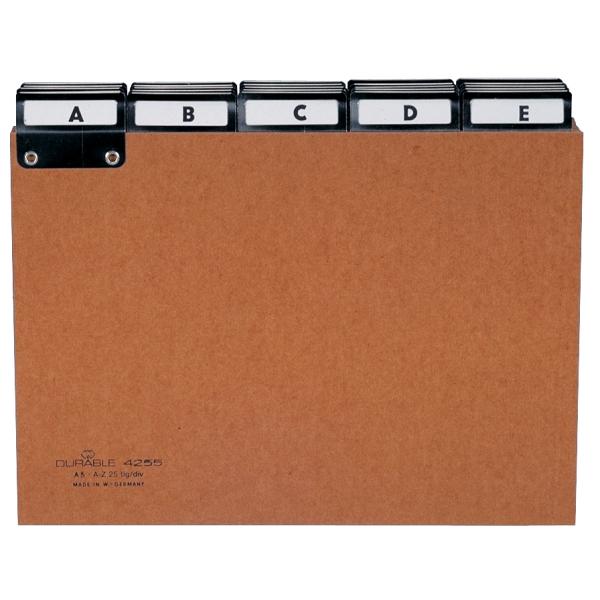 Karteiregister A - Z, Pressspan, DIN A5 quer, braun DURABLE 4255-11 (4005546425504)