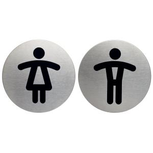 Piktogramm 'WC-Herren', Durchmesser: 83 mm, silber DURABLE 4905-23 (4005546400143)