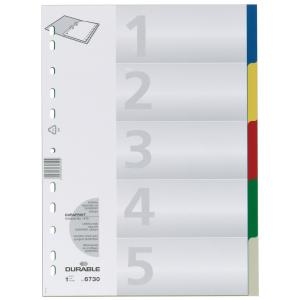 Kunststoff-Register, A4, PP, 20-teilig DURABLE 6758 27 (4005546600581)