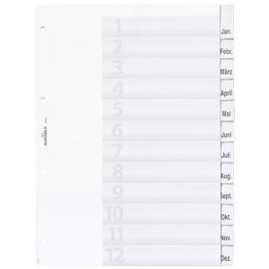 Kunststoff-Register, A4, 12-teilig, transparent DURABLE 6810-19 (4005546630045)