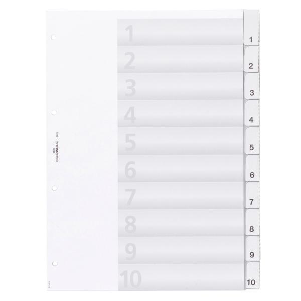 DURABLE Kunststoff Register blanko A4 15-teilig grau 