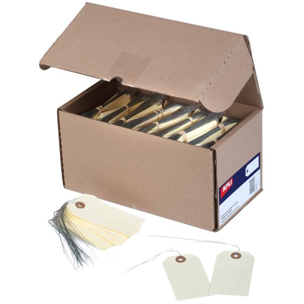 Warenanhänger, 80 x 38 mm, neutral, mit Draht APLI 121312 (3270241213126)