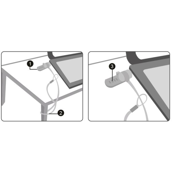 Notebookschloss mit Noble-Lock-Zahlenschloss LogiLink NBS010 (4052792049107)