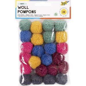 Woll-Pompons 'Pastell', 24 Stück, farbig sortiert folia 50242 (4001868110067)