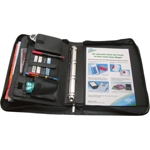 Orgamappe, DIN A4, genarbtes Kunstleder, schwarz WEDO 58 3001 (4003801785301)