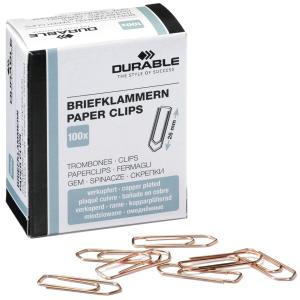 Büroklammern, verkupfert, spitz, 26 mm DURABLE 1204-24 (4005546102009)