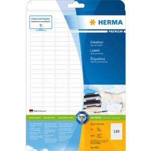 Universal-Etiketten PREMIUM, 48, 3 x 25, 4 mm, weiß HERMA 5051 (4008705050517)