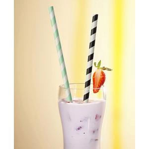 Papier-Trinkhalm 'Stripes', 200 mm, schwarz/ weiß PAPSTAR 87010 (4002911870105)