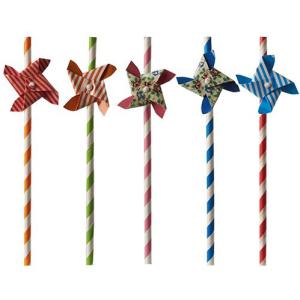 Papier-Trinkhalme 'Windmill', 200 mm, farbig PAPSTAR 87781 (4002911530818)