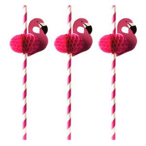Papier-Trinkhalm 'Flamingo', 200 mm, pink/ weiß PAPSTAR 87782 (4002911877821)