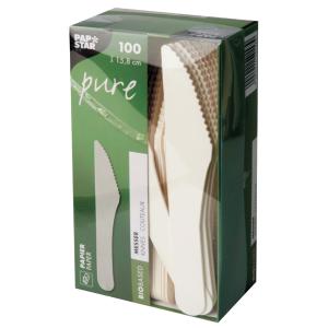 Papier-Messer 'pure', Länge: 158 mm, weiß, 100er PAPSTAR 88066 (4002911541579)