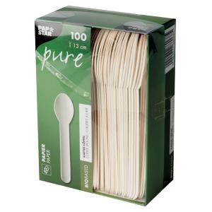 Papier-Kaffeelöffel 'pure', Länge: 130 mm, weiß PAPSTAR 88068 (4002911880685)