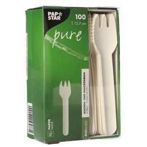 Papier-Kuchengabeln 'pure', Länge: 127 mm, weiß PAPSTAR 88239 (4002911569771)