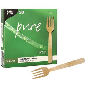 Fingerfood-Gabeln 'pure', 120 mm, natur PAPSTAR 88767 (4002911887677)
