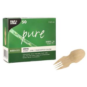 Fingerfood-Göffel 'pure', 85 mm, natur PAPSTAR 88768 (4002911887684)