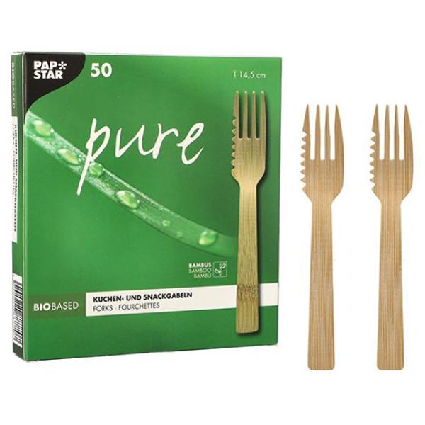 Kuchen- und Snackgabel 'pure', Länge: 145 mm, 50er PAPSTAR 88770 (4002911887707)