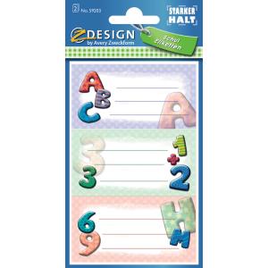 ZDesign SCHOOL Buchetiketten 'ABC', bunt 59203 (4004182592038)