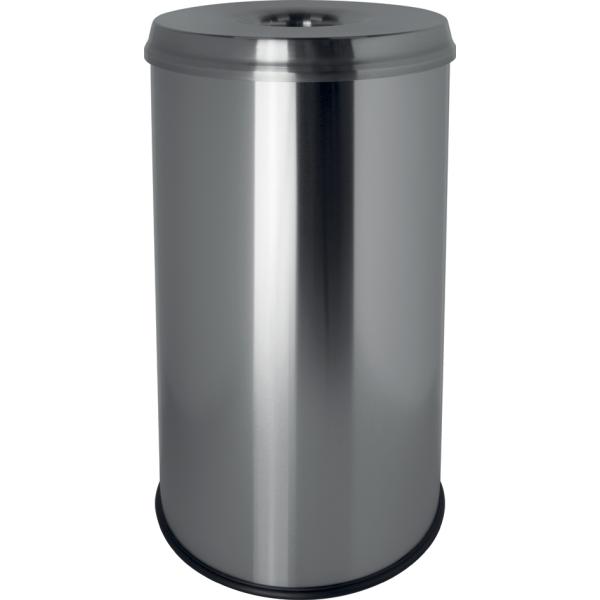 Stahl-Papierkorb 'the guardian', 50 Liter, lichtgrau helit H2515882 (4012086061635)