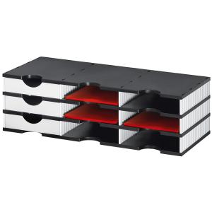 Sortierstation doc trio, 9 Fächer, schwarz/ weiß styro 268-0303.0995S (7612176081450)