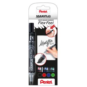 Whiteboardmarker Maxiflo Flex-Feel, 4er Set MWL5SBF-4 Pentel (4016284341902)