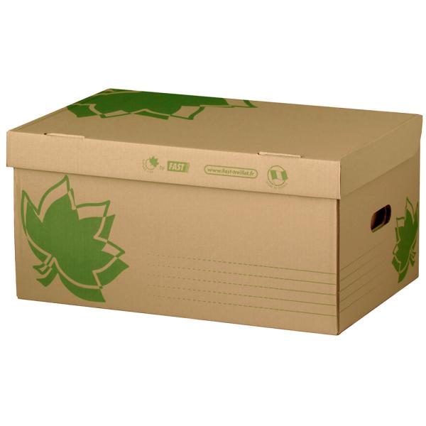 NATURE LINE Archiv-Klappdeckelbox, braune Wellpappe FAST 100725910 (3334384895004)